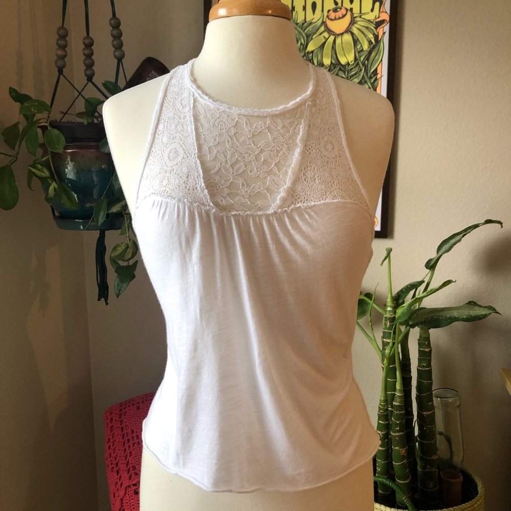 Romantic White Lace Open Back Tank Top Cami 💕 - Picture 2 of 4